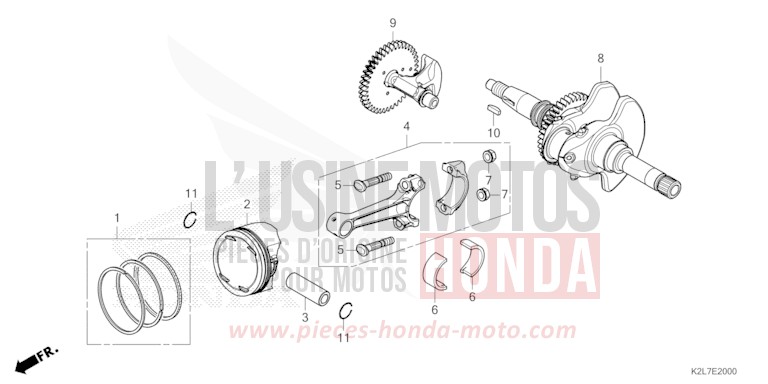 KURBELWELLE/KOLBEN von ADV 350 MAT COAL BLACK METALLIC (NHC81) von 2024